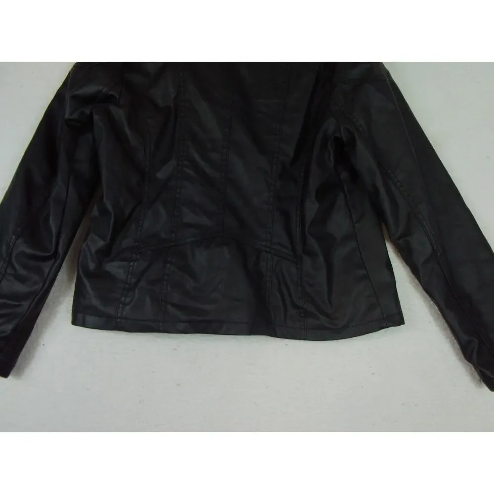 New Look Moto Faux Leather‎ Jacket Women's Size XL Black